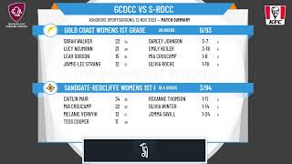 QPC Womens 1st Grade Round 15 Gold Coast v SandgateRedcliffe [upl. by Paymar]