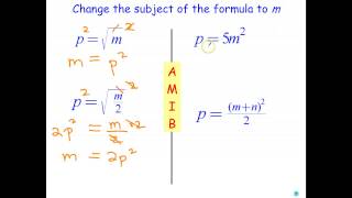 Changing the Subject of a Formula  Squares and Square Roots [upl. by Lenad640]