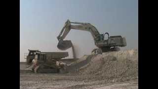 Liebherr R984C 3pass loading Cat 773s [upl. by Phio]