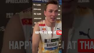 Karsten Warholm talks about his 400 meter hurdles at the 2023 Prefontaine Classic [upl. by Leunam]