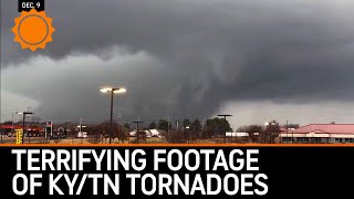 Terrifying Footage Deadly Tornadoes Strike Kentucky and Tennessee [upl. by Alimac]