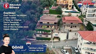 Altınolukta Deniz Manzaralı 2 Teraslı ve 2 Bahçeli Satılık Taş Villa [upl. by Nessim]