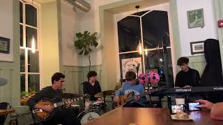 Telephones  Vacations  Cover by No Clue Live at Johnson Hall Coffee House [upl. by Ynnub939]