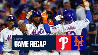 Francisco Lindor hits a GRAND SLAM to help Mets beat Phillies advance to first NLCS since 2015 [upl. by Erasmus241]