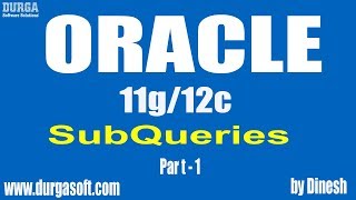 Oracle SubQueries Part  1 by Dinesh [upl. by Cyrilla]