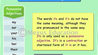 Possessive Adjectives  English Grammar  iken  ikenedu  ikenApp [upl. by Dahij]