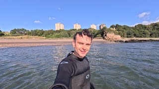 swimming at Ravenscraig Castle beach in Kirkcaldy [upl. by Atikal]