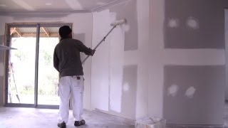 How To Prime A Wall  How To Apply Primer Sealer To New Drywall or Plaster Board Walls [upl. by Erv]