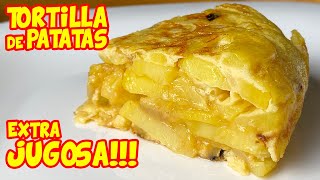 TORTILLA de PATATAS con CEBOLLA bien JUGOSA y POCO CUAJADA [upl. by Lishe]