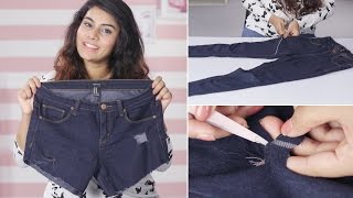 DIY How To Properly Cut Your Jeans Into Shorts [upl. by Alleirbag919]