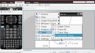 TINspire Tutorial 5  Graphing  Finding the value of the function by tracing [upl. by Grefe]