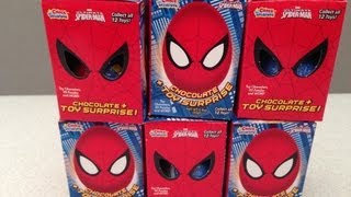 ULTIMATE SPIDERMAN CHOCOLATE EGG  TREASURE SURPRISE TOY OPENING VIDEO [upl. by Anahcar]