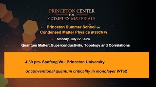 Unconventional quantum criticality in monolayer WTe2  Sanfeng Wu [upl. by Evita]