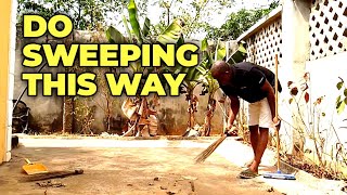 FLOOR SWEEPING African Way Vs Western Way  How to SWEEP FLOOR in Different LOCATIONS myhomehacks [upl. by Anjali]