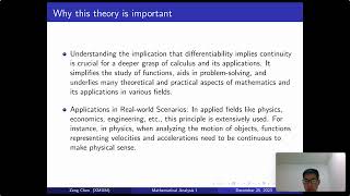 Derivatives（Differentiability implies continuity） [upl. by Aserehtairam]