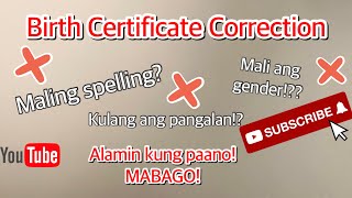 BIRTH CERTIFICATE CORRECTION PAANO ALAMIN correction birthday baby [upl. by Leiuqese459]