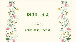 DELF A2 読解 説明とAタイプ例題 [upl. by Durrace]