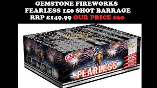 Fearless 150 shot barrage by Gemstone Fireworks  £60 at Middleton Firework Shop Manchester [upl. by Nashoma]