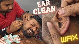 Chemical Ear cleaning amp wax removing after effective Head Massage  ASMR Indian Barber [upl. by Itnahs283]