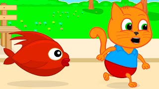 Cats Family en Français  Chassant Dénormes Poissons Vidéos Animés 2021 en Français 13 [upl. by Acimehs]