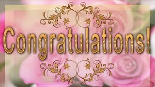 💐Congratulations Best wishes to you💐Best Animated Greeting Card 4K [upl. by Carleton]