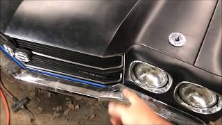 hood pin installation DIY do it yourself 7072 chevelle SS [upl. by Eed]