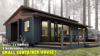 3x40ft Shipping Container Homes  Cozy small container house  2 bedrooms [upl. by Leventhal]