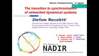 The transition to synchronization of networked dynamical systems  Stefano Boccaletti [upl. by Centonze]