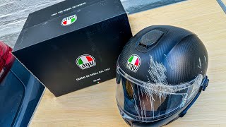 Unboxing AGV Sport Modular  My New Helmet Setup  Dark Refractive Carbon [upl. by Dougall244]