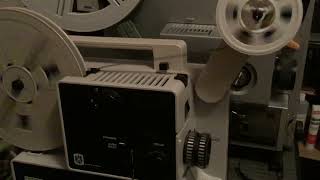 Eumig Mark 605D dual 8mm film projector rewinding [upl. by Dyson]