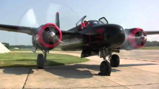 Douglas A26 Invader  engine start and runup [upl. by Honorine508]