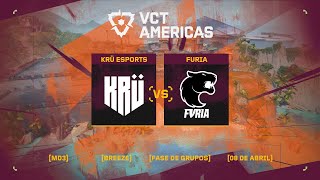 KRÜ Esports x FURIA Mapa 3 Breeze  VCT Americas [upl. by Akeenahs771]