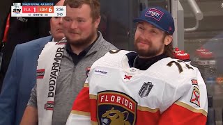 Bobrovsky is still in good spirits on the Florida bench 🤗 15062024 [upl. by Coumas]