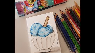 Desenhando com Lápis Aquarelável FaberCastell 02 [upl. by Aihpos]