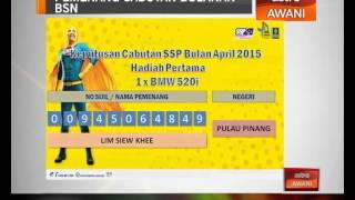 Pemenang cabutan bulanan SSP BSN April 2015 [upl. by Oscar]