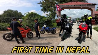 Crossing IndiaNepal Border with loud Exhaust  z900 and Ducati v4s [upl. by Tammara]