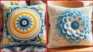 How to Crochet a Flower Pillow Cover Easy Knitted Flower Cushion PatternTarget of fashion2024 [upl. by Ellehciram]