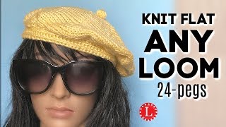 LOOM KNIT a Beret Hat with ANY LOOM Round or Long  Loomahat [upl. by Adnuahsal632]