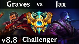 GRAVES vs JAX JUNGLE  Quadrakill Legendary Perfect KDA 1103  Korea Challenger  Patch 88 [upl. by Quillan]