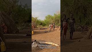 A small Mursi village in Mago Nationalpark africanlifestyle ethiopianculture ethiopia [upl. by Adnorahc]