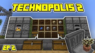 Minecraft Technopolis 2 Skyblock EP 2  Jumbo Furnace Automation Storage Drawers  Coal amp Lapis [upl. by Proudman]