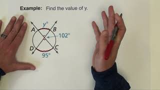 ANGLE RELATIONSHIPS IN CIRCLES How to use circumscribed angles [upl. by Ugo]