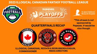 illogical Canadian Fantasy Football League Quarterfinals Recap [upl. by Yenolem333]