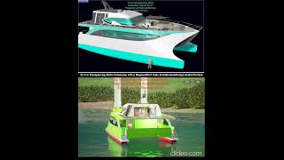 225 m Wavepiercing Motor Catamaran with 2 MagnusEffect Sails ArchitectureampDesign Andrei Rochian [upl. by Yacov]