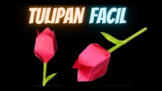 Como hacer un tulipán de papel fácil 🌷 Flores de papel [upl. by Onafets]