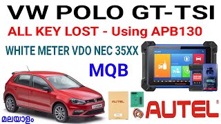 VW WHITE METER MQB ALL KEY LOST  HOW TO READ CS CODE AND PIN BY USING AUTEL APB130 Malayalam mqb [upl. by Henriette60]