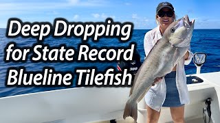 State Record Catching HUGE Blueline Tilefish on Electric Reel [upl. by Coleen]