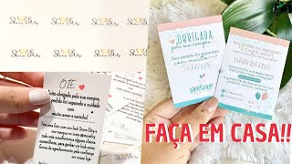 COMO FAZER CARTÕES DE AGRADECIMENTO PERSONALIZADOS PARA IMPRIMIR PERSONALIZE COMIGO vídeo 2 [upl. by Ahcurb]