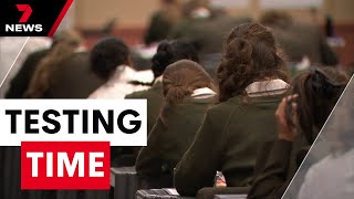 45000 VCE students sit English exams including six sets of twins at one Melbourne school  7NEWS [upl. by Siddra]