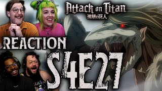 FALCO LOOKS INSANE  Attack on Titan S4x27 Reaction [upl. by Johnston]